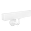 Main courante blanche (revêtue) - carrée (40x40 mm) - avec supports de type 3 - Rampe escalier acier thermolaqué blanc - RAL 9010 ou 9016