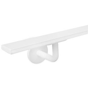 Main courante blanche - pour l'extérieur - rectangulaire (40x10 mm) - avec supports de type 3