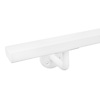Main courante blanche (revêtue) - pour l'extérieur - rectangulaire (40x20 mm) - avec supports de type 1 - Rampe escalier acier thermolaqué blanc - RAL 9010 ou 9016