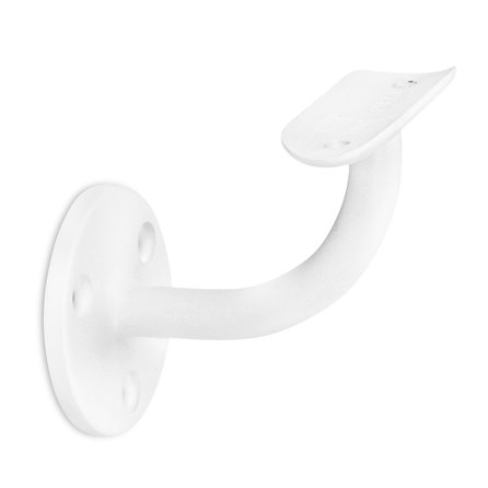 Main courante blanche (revêtue) - pour l'extérieur - ronde fine - avec supports de type 2 - Rampe escalier acier thermolaqué blanc - RAL 9010 ou 9016