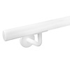 Main courante blanche (revêtue) - pour l'extérieur - ronde fine - avec supports de type 3 - Rampe escalier acier thermolaqué blanc - RAL 9010 ou 9016