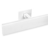 Main courante blanche (revêtue) - rectangulaire (40x10 mm) - avec supports de type 16 - Rampe escalier acier thermolaqué blanc - RAL 9010 ou 9016