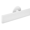 Main courante blanche (revêtue) - rectangulaire (40x10 mm) - avec supports de type 5 - Rampe escalier acier thermolaqué blanc - RAL 9010 ou 9016