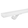 Main courante blanche (revêtue) - rectangulaire (40x20 mm) - avec supports de type 7 - Rampe escalier acier thermolaqué blanc - RAL 9010 ou 9016