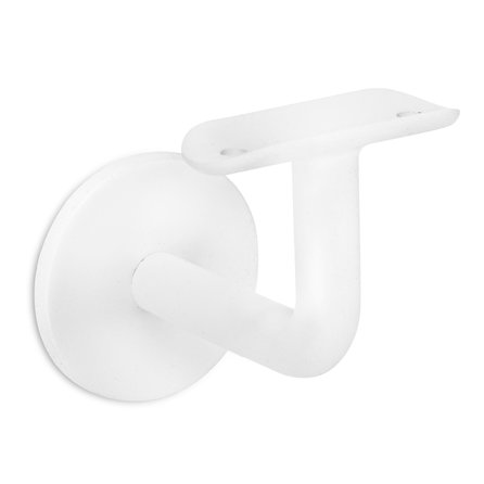 Main courante blanche (revêtue) - ronde - avec supports de type 3 - Rampe escalier acier thermolaqué blanc - RAL 9010 ou 9016