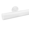 Main courante blanche (revêtue) - ronde - avec supports de type 5 - Rampe escalier acier thermolaqué blanc - RAL 9010 ou 9016