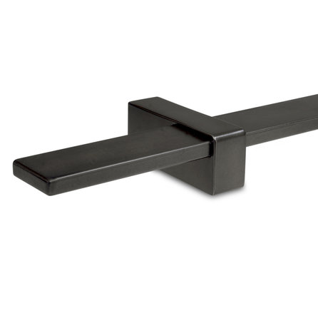 Main courante gun metal (revêtue) - rectangulaire (40x10 mm) - avec supports de type 13 - Rampe escalier acier thermolaqué à l'aspect gun metal