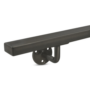 Main courante gun metal - rectangulaire (40x20 mm) - avec supports de type 1