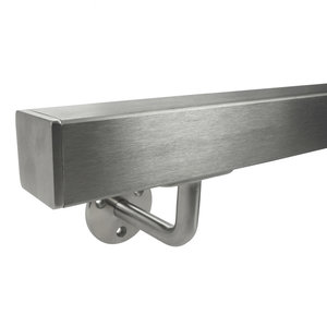 Main courante inox - carrée (40x40 mm) - avec supports de type 1