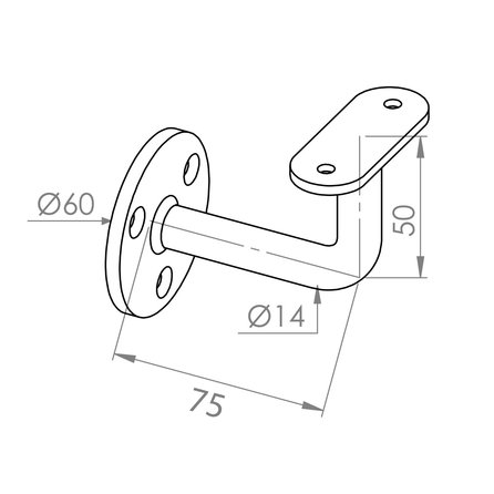 Main courante inox - carrée (40x40 mm) - avec supports de type 1 - Rampe escalier acier inoxydable 304 brossé