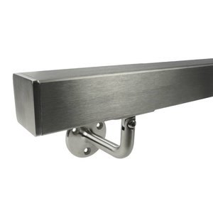 Main courante inox - carrée (40x40 mm) - avec supports de type 1 variable