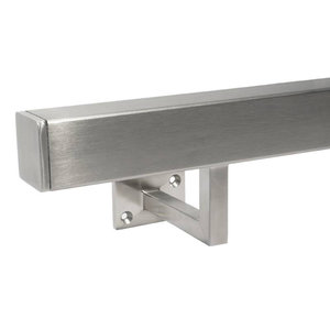 Main courante inox - carrée (40x40 mm) - avec supports de type 10