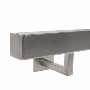 Main courante inox - carrée (40x40 mm) - avec supports de type 11