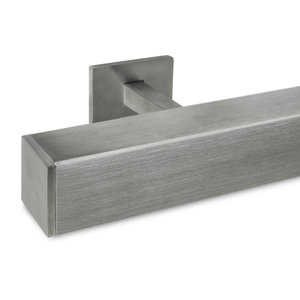 Main courante inox - carrée (40x40 mm) - avec supports de type 16