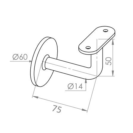 Main courante inox - carrée (40x40 mm) - avec supports de type 3 - Rampe escalier acier inoxydable 304 brossé