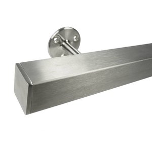 Main courante inox - carrée (40x40 mm) - avec supports de type 4