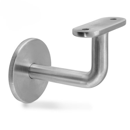 Main courante inox - rectangulaire (40x10 mm) - avec supports de type 3 - pour l'extérieur - Rampe escalier acier inoxydable 316 brossé