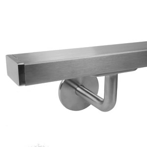 Main courante inox - pour l'extérieur - rectangulaire (40x20 mm) - avec supports de type 3