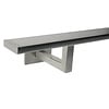 Main courante inox - rectangulaire (40x10 mm) - avec supports de type 11 - Rampe escalier acier inoxydable 304 brossé