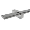 Main courante inox - rectangulaire (40x10 mm) - avec supports de type 13 - Rampe escalier acier inoxydable 304 brossé