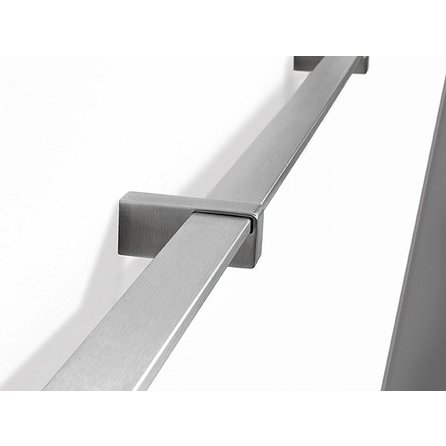 Main courante inox - rectangulaire (40x10 mm) - avec supports de type 13 - Rampe escalier acier inoxydable 304 brossé