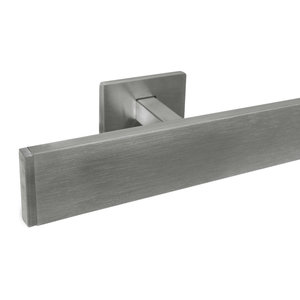 Main courante inox - rectangulaire (40x10 mm) - avec supports de type 16