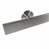 Main courante inox - rectangulaire (40x10 mm) - avec supports de type 5 - Rampe escalier acier inoxydable 304 brossé