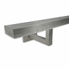 Main courante inox - rectangulaire (40x15 mm) - avec supports de type 11 - Rampe escalier acier inoxydable 304 brossé