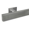 Main courante inox - rectangulaire (40x15 mm) - avec supports de type 16 - Rampe escalier acier inoxydable 304 brossé