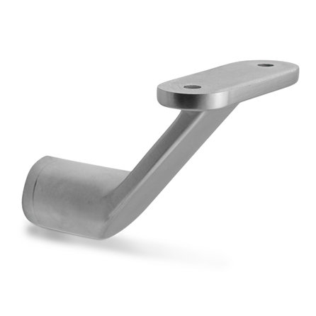 Main courante inox - rectangulaire (40x15 mm) - avec supports de type 7 - Rampe escalier acier inoxydable 304 brossé