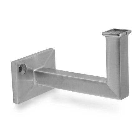 Main courante inox - rectangulaire (40x20 mm) - avec supports de type 10 - Rampe escalier acier inoxydable 304 brossé