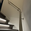 Main courante inox - rectangulaire (40x20 mm) - avec supports de type 11 - Rampe escalier acier inoxydable 304 brossé