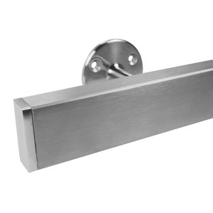 Main courante inox - rectangulaire (40x20 mm) - avec supports de type 4