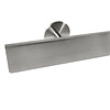 Main courante inox - rectangulaire (50x10 mm) - avec supports de type 5 - Rampe escalier acier inoxydable 304 brossé