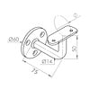 Main courante inox - ronde fine - avec supports de type 1 - Rampe escalier acier inoxydable 304 brossé