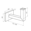 Main courante laiton (revêtue) - rectangulaire (40x10 mm) - avec supports de type 11 - Rampe escalier acier thermolaqué à l'aspect laiton / doré