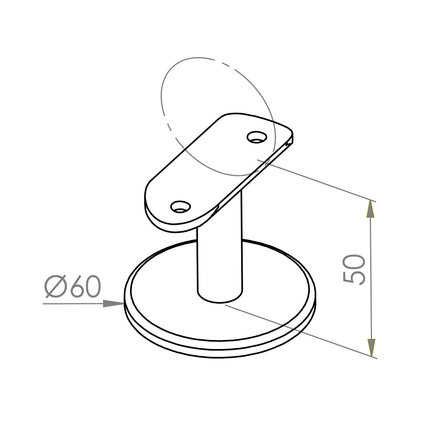 Main courante laiton (revêtue) - ronde - avec supports de type 5 - Rampe escalier acier thermolaqué à l'aspect laiton / doré