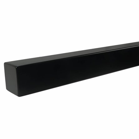 Main courante noire (revêtue) - carrée (40x40 mm) - Rampe escalier acier thermolaqué noir - RAL 9005