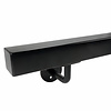 Main courante noire (revêtue) - carrée (40x40 mm) - avec supports de type 1 - Rampe escalier acier thermolaqué noir - RAL 9005