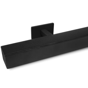 Main courante noire - carrée (40x40 mm) - avec supports de type 16