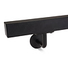 Main courante noire (revêtue) - carrée (40x40 mm) - avec supports de type 3 - Rampe escalier acier thermolaqué noir - RAL 9005