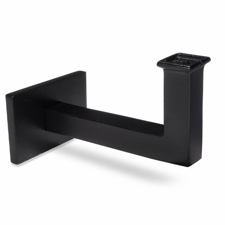 Main courante noire (revêtue) - pour l'extérieur - carrée (40x40 mm) - avec supports de type 11 - Rampe escalier acier thermolaqué noir - RAL 9005