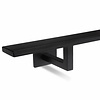 Main courante noire (revêtue) - pour l'extérieur - rectangulaire (40x10 mm) - avec supports de type 11 - Rampe escalier acier thermolaqué noir - RAL 9005