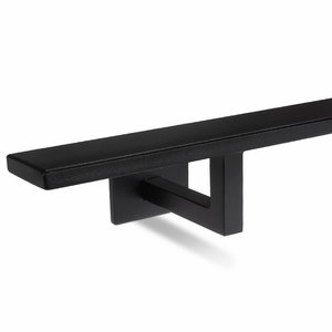 Main courante noire - pour l'extérieur - rectangulaire (40x10 mm) - avec supports de type 11