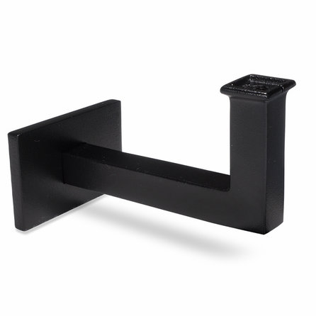 Main courante noire (revêtue) - pour l'extérieur - rectangulaire (40x10 mm) - avec supports de type 11 - Rampe escalier acier thermolaqué noir - RAL 9005