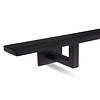 Main courante noire (revêtue) - rectangulaire (40x10 mm) - avec supports de type 11 - Rampe escalier acier thermolaqué noir - RAL 9005