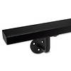 Main courante noire (revêtue) - rectangulaire (40x20 mm) - avec supports de type 1 - Rampe escalier acier thermolaqué noir - RAL 9005