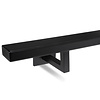 Main courante noire (revêtue) - rectangulaire (40x20 mm) - avec supports de type 11 - Rampe escalier acier thermolaqué noir - RAL 9005