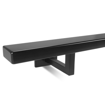 Main courante noire (revêtue) - rectangulaire (40x20 mm) - avec supports de type 11 - Rampe escalier acier thermolaqué noir - RAL 9005