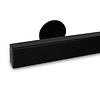 Main courante noire (revêtue) - rectangulaire (40x20 mm) - avec supports de type 5 - Rampe escalier acier thermolaqué noir - RAL 9005